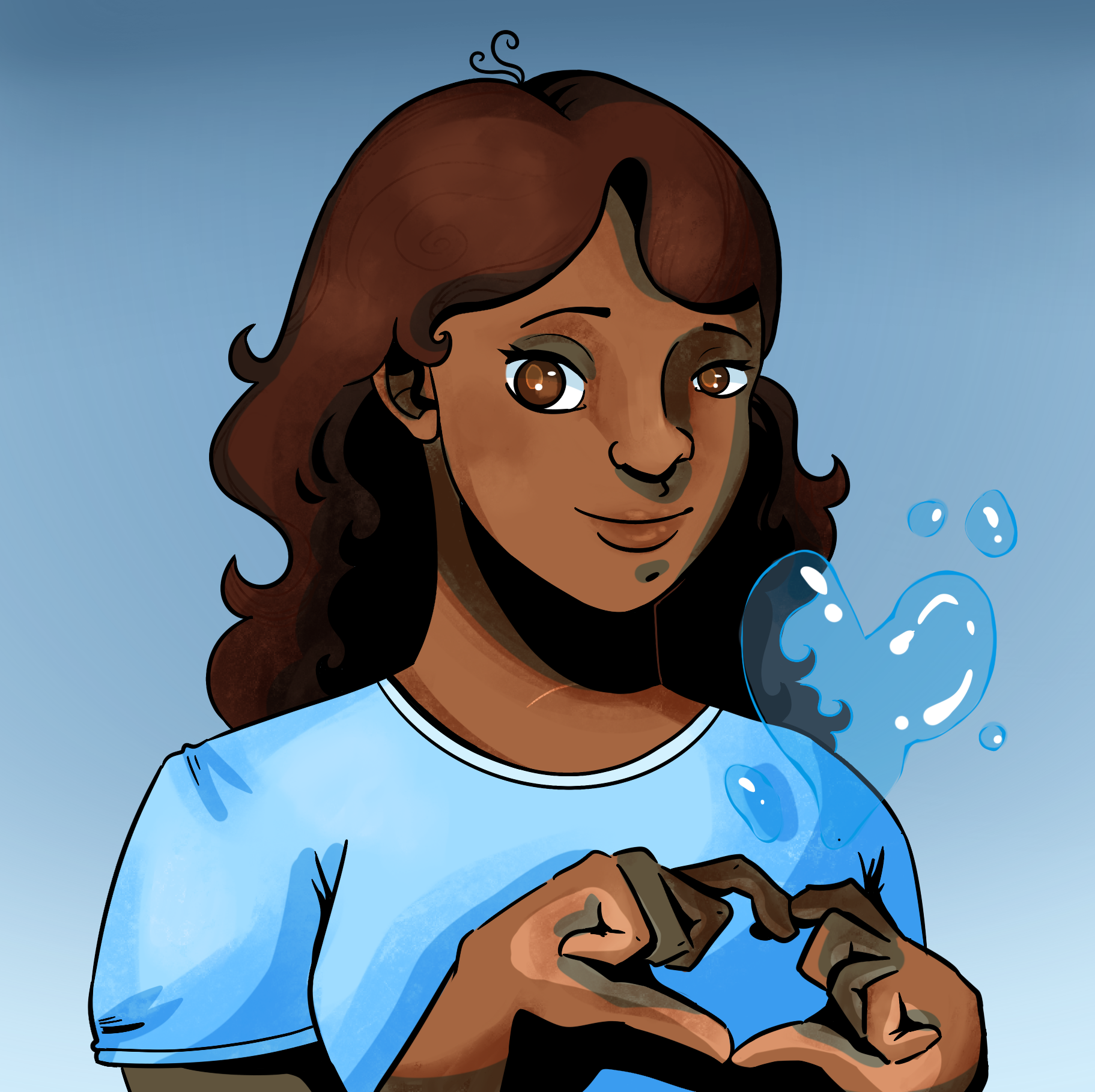 Smiling brown skinned girl