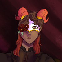 Woman with horns and red hair