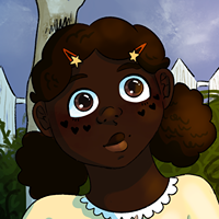 Smiling black girl with afro puffs