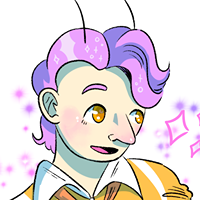 White man with pink hair