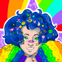 Blue-haired white girl