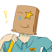 Paper bag with smiley face