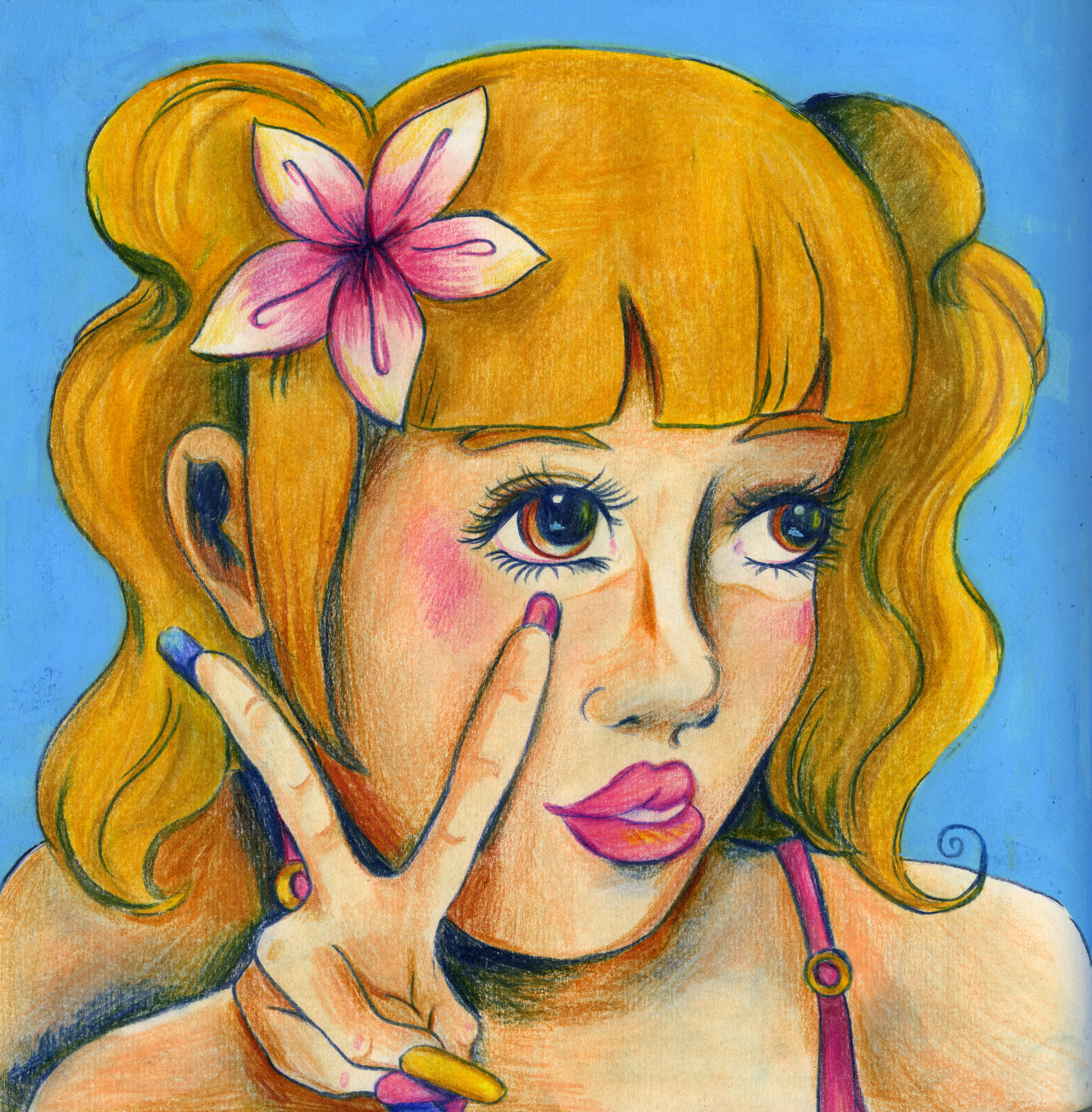 drawing of a gyaru gal