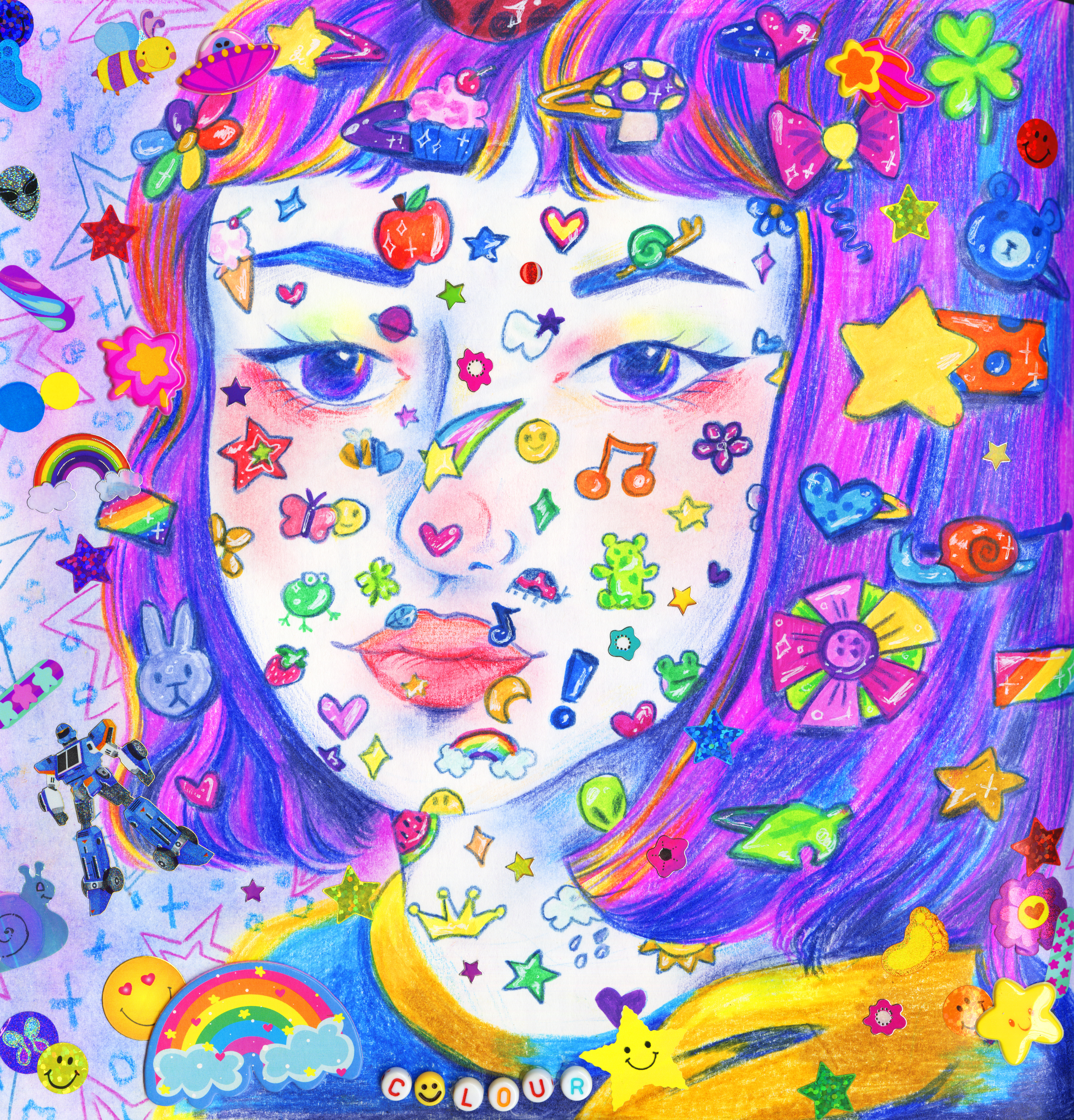 drawing of decora girl