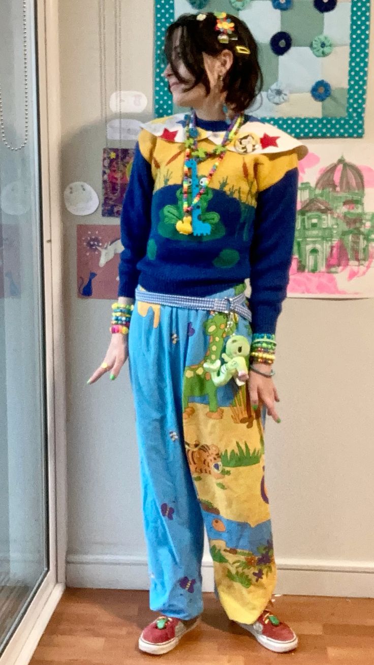 person in frog jumper