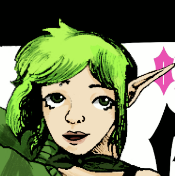 White person with green hair