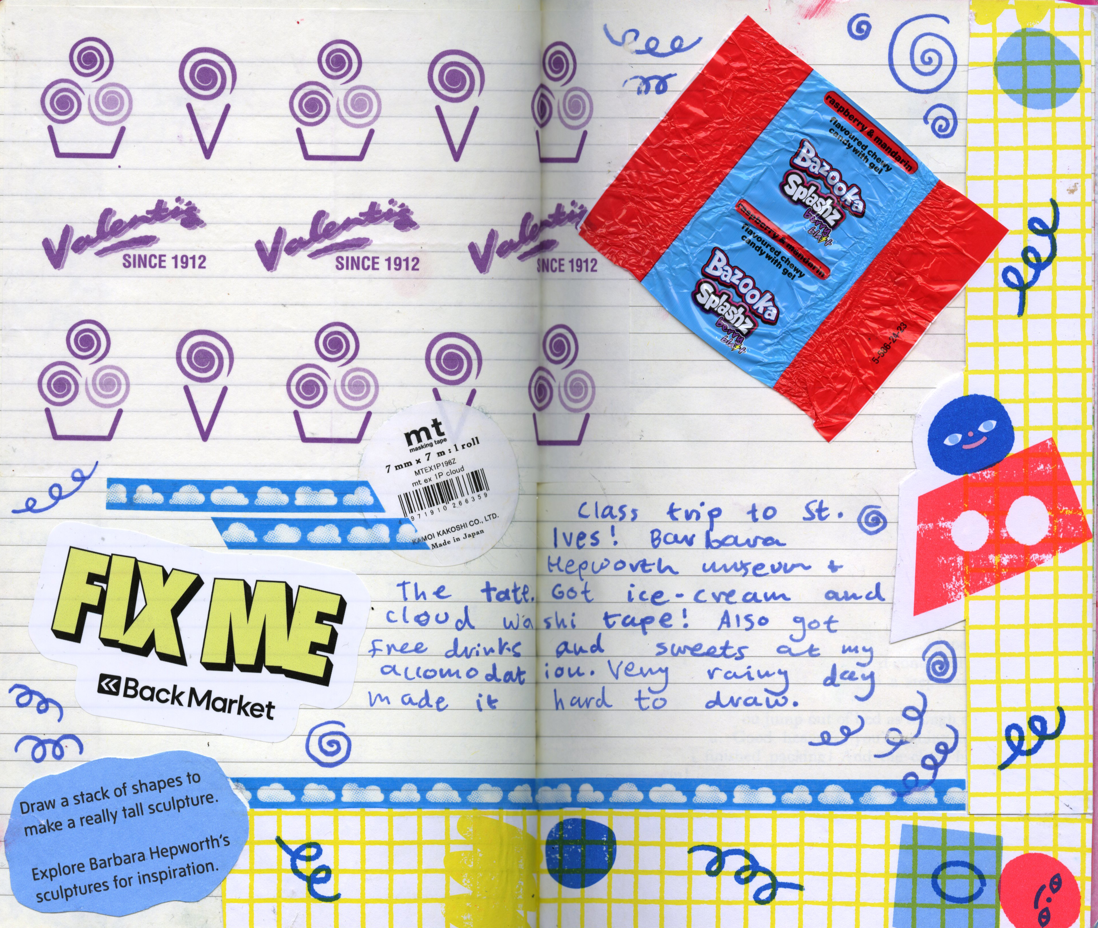 ice cream journal page