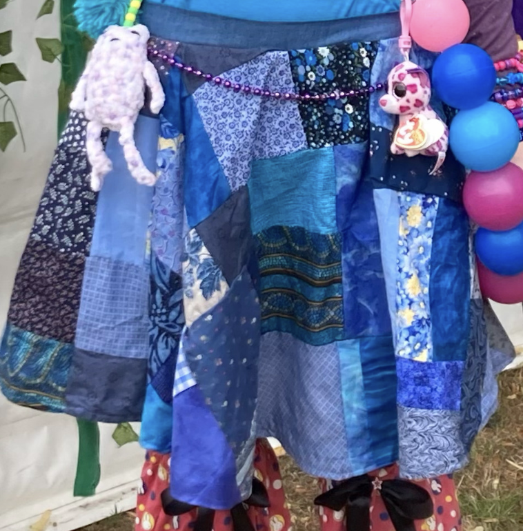 Blue patchwork skirt