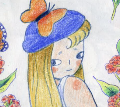 Drawing of an blond girl