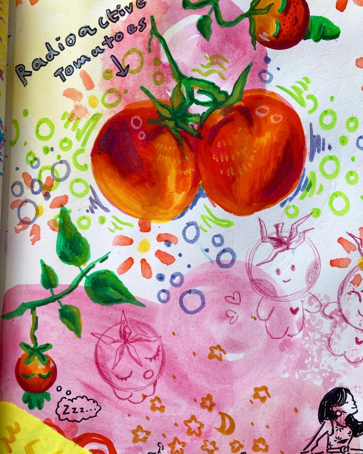 Sketch page of tomatoes.